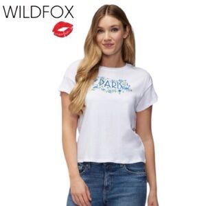 NWT Wildfox Paris Florals Chrissy Tee | White Graphic Tee